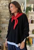 Nora Triangle Knit Scarf Rouge