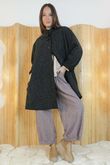 Norbury Funnel Trapeze Coat Charcoal Black 