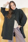 Norbury Funnel Trapeze Coat Charcoal Black 