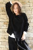 Nuk Stretch Velour Zip Sweatshirt Black