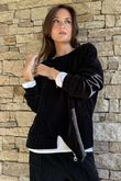 Nuk Stretch Velour Zip Sweatshirt Black