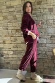 Nuk Stretch Velour Zip Sweatshirt Burgundy /19=