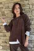 Nuk Stretch Velour Zip Sweatshirt Chocolate /15=