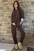 Nuk Stretch Velour Zip Sweatshirt Chocolate /15=