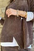 Nuk Stretch Velour Zip Sweatshirt Chocolate /15=