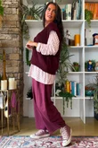 Oliver Knit Waistcoat Burgundy