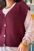 Oliver Knit Waistcoat Burgundy