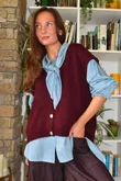 Oliver Knit Waistcoat Burgundy