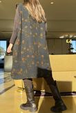 Oriental Bloom Longline Gilet Jacket Navy