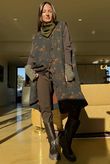 Oriental Bloom Longline Gilet Jacket Navy