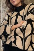 Oslo Orla Batwing Slouch Knit Black And Camel