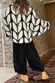 Oslo Orla Batwing Slouch Knit Black And Ecru