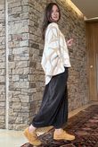 Oslo Orla Batwing Slouch Knit Camel And Ecru