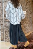 Oslo Orla Batwing Slouch Knit Grey And Ecru /11 =