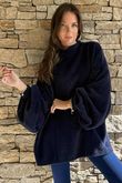 Oversized Buzz Knit Navy