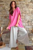 Oversized Stretch Cotton Cap Sleeve Tee Candy