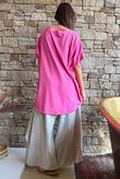 Oversized Stretch Cotton Cap Sleeve Tee Candy