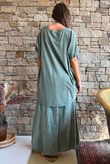 Oversized Stretch Cotton Cap Sleeve Tee Khaki