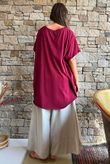 Oversized Stretch Cotton Cap Sleeve Tee Rioja