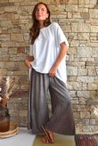 Oversized Stretch Cotton Cap Sleeve Tee White