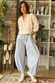 Padstow Stripe Classic Barrel Pant Bay Blue