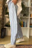 Padstow Stripe Classic Barrel Pant Bay Blue