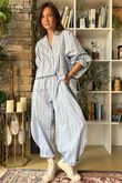 Padstow Stripe Classic Barrel Pant Bay Blue