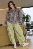 Padstow Stripe Classic Barrel Pant Olive 