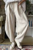 Padstow Stripe Classic Barrel Pant Stone