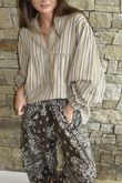 Padstow Stripe Smock Blouse Earth /15 pre order 10 days 