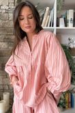 Padstow Stripe Smock Blouse Shrimp