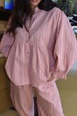 Padstow Stripe Smock Blouse Shrimp