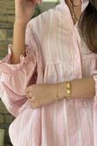 Padstow Stripe Smock Blouse Sugar Pink