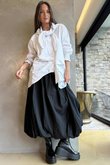 Paloma Bubble Hem Midi Skirt Black  /50 Pre order 1 week 