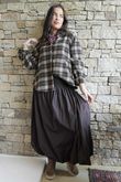 Paloma Bubble Hem Midi Skirt Chocolate