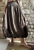 Paloma Bubble Hem Midi Skirt Chocolate - 