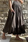 Paloma Bubble Hem Midi Skirt Chocolate - 