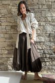 Paloma Bubble Hem Midi Skirt Chocolate - 
