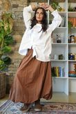 Paloma Bubble Hem Midi Skirt Copper