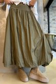 Paloma Bubble Hem Midi Skirt Olive 