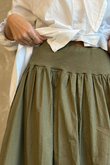 Paloma Bubble Hem Midi Skirt Olive 