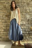 Paloma Bubble Hem Midi Skirt Denim - 