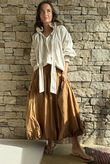 Paloma Bubble Hem Midi Skirt Hazelnut