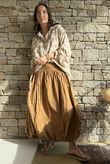 Paloma Bubble Hem Midi Skirt Hazelnut
