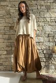 Paloma Bubble Hem Midi Skirt Hazelnut