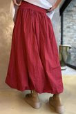 Paloma Bubble Hem Midi Skirt Merlot 