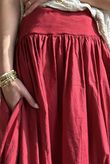 Paloma Bubble Hem Midi Skirt Sangria