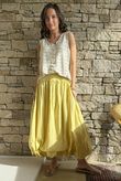 Paloma Bubble Hem Midi Skirt Soft Ochre - 
