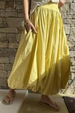Paloma Bubble Hem Midi Skirt Soft Ochre - 