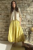 Paloma Bubble Hem Midi Skirt Soft Ochre - 